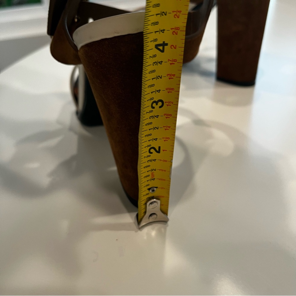Tods Leather Platform Sandals Brown and White - Picture 9 of 12